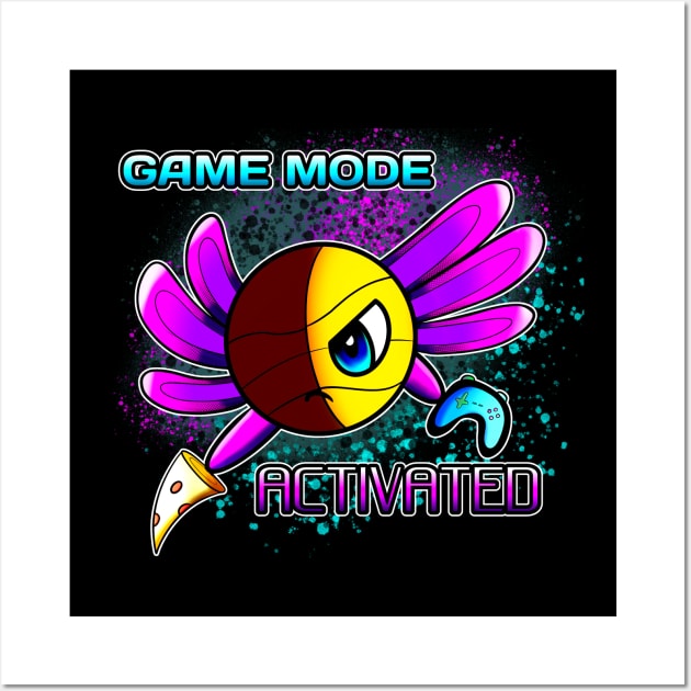 Game Mode Activated Axolotl Basketball Season Kids Teens Graphic Gift Quote Wall Art by MaystarUniverse